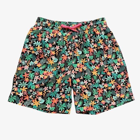 Chubbies Shorts Mens S Small Black Floral Bloomerangs Lined Beach Swim Trunks - Picture 1 of 14
